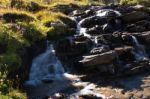 Rapids In Glacier National Park Next To The Going To The Sun Roa Stock Photo