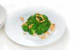 Fresh Sauteed Broccoli And Almonds Stock Photo