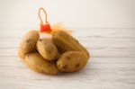 Potato Still Life On Wood Background Stock Photo