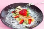 Pancake With Fruits Stock Photo