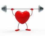 Weights Fitness Indicates Heart Shapes And Exercise Stock Photo