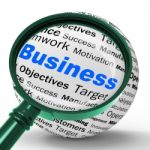 Business Magnifier Definition Means Corporative Transactions And Stock Photo