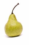 Green Pear On White Stock Photo