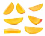 Ripe Mango Isolated On The White Background Stock Photo