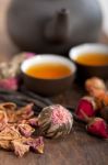 Chinese Style Herbal Floral Tea Stock Photo