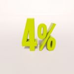 Percentage Sign, 4 Percent Stock Photo