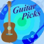 Guitar Picks Indicates Rock Guitarist And Play Stock Photo