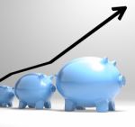 Growing Piggy Showing Increasing Investment Stock Photo