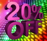 Twenty Percent Off Represents Promo Sale And Clearance Stock Photo