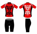 Sports Cycling Vest Tattoo Lion Style Stock Photo