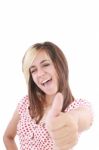 Girl With Thumbs Up Stock Photo