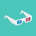 3d Cinema Glasses Isometric Stock Photo