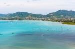 View Sea And Pier For Travel Boat In Phuket Island, Thailand Stock Photo