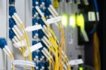 Fiber Optic With Servers In A Technology Data Center Stock Photo