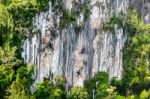 Stripes Of Rock Cliff Stock Photo