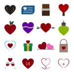 Valentine Icon Set  Illustration Stock Photo