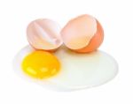 Raw Egg Isolated One The White Background Stock Photo