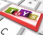 Toys Bags Key Shows Retail Shopping And Buying Stock Photo