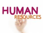 Pressing Human Resources Word Stock Photo