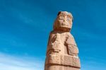 Monolith At Tiwanaku, Altiplano, Titicaca Region, Bolivia Stock Photo