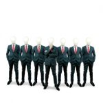 Businessmen With Lamp Head Stock Photo