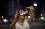 Young Woman Taking Selfie In The City Stock Photo