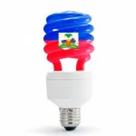 Flag Of Haiti On Bulb Stock Photo