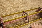 Combine Harvester In Field Stock Photo