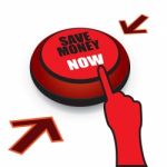 Save Money Now Button Stock Photo