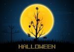 Halloween Mask Hang On Wither Tree Stock Photo