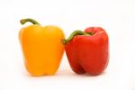 Yellow And Red Bell Peppers Stock Photo