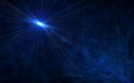 Abstract Lens Flare Blue Flashlight With Black Background Stock Photo