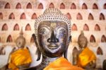 Buddha Image At Wat Si Saket In Vientiane, Laos Stock Photo