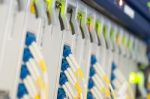 Fiber Optic With Servers In A Technology Data Center Stock Photo