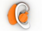 Hearing Aid On Ear. 3d Image Stock Photo