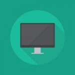 Technology Flat Icon. Monitor Stock Photo