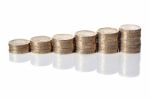 British Coins Stack Stock Photo