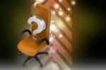 An Empty Chair With  Question Mark Stock Photo