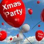 Xmas Party Balloons Show Christmas Celebration And  Festivity Stock Photo