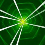 Green Hexagons Background Shows Arrows Portal Or Into
 Stock Photo