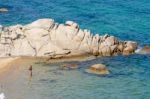 Lady In The Sea Cala Dei Ginepri In Sardinia Stock Photo