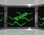 Vision On Screen Showing Predictions Stock Photo