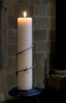 Amnesty International Candle Burning In Canterbury Cathedral Stock Photo