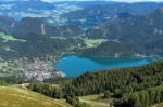 View From Zwölferhorn Mountain Down To St Gilgen Stock Photo