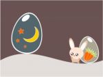 Easter Egg And Rabbit Illustration Stock Photo