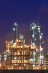 Chemical Factory At Evening Stock Photo