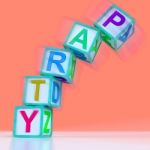 Party Letters Mean Celebration Event Or Socializing Stock Photo