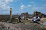 Boats In Bude Harbour Stock Photo