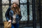 Portrait Of Beautiful Young Woman In The City Stock Photo