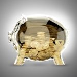 3d Render Of Glass Piggy Bank Half Stock Photo